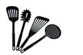 Set of black dishes for cooking Royalty Free Stock Photo