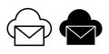 Email Cloud Black Icon Bundle for Online Mail Storage and Cloud Communication Royalty Free Stock Photo