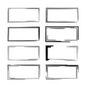 Set of black empy grunge frames. Vector illustration. Royalty Free Stock Photo