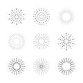 Set of black fireworks line icons. Collection of icons simple firecracker on white background. Elements for decoration Festive. Royalty Free Stock Photo