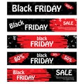 Set of black friday banners. Design for web background. Royalty Free Stock Photo