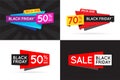 Set of Black Friday BF Sale Signs, Banners, Posters, Cards.