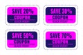 Set of Black Friday coupons. Sale concept for shop.