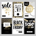 Set of Black Friday mobile sale banners