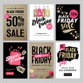 Set of Black Friday mobile sale banners