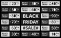 Set of Black Friday promotional banners