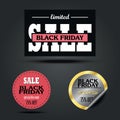 Set of Black Friday sale stickers design Royalty Free Stock Photo