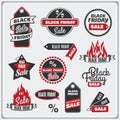 Set of Black Friday Sale tags, banners, badges, labels and design elements. Royalty Free Stock Photo