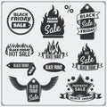 Set of Black Friday Sale tags, banners, badges, labels and design elements. Royalty Free Stock Photo