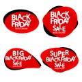 Set Black Friday Sales bubble banners design template, collection discount tags, app icons, vector illustration