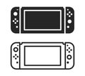 Set of black Gamepad template flat icons, flat design vector illustration, gaming concept Royalty Free Stock Photo