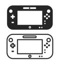 Set of black Gamepad template flat icons, flat design vector illustration, gaming concept Royalty Free Stock Photo