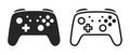 Set of black Gamepad template flat icons, flat design vector illustration, gaming concept Royalty Free Stock Photo