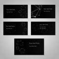 Set of black geometric vector business cards with abstract background Royalty Free Stock Photo