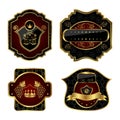 Set black gold-framed labels Royalty Free Stock Photo