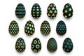 Set of black and golden pattern easter eggs Royalty Free Stock Photo