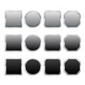 Set of black and gray metal frame buttons Royalty Free Stock Photo