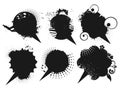 Set of black grunge speech bubbles