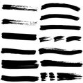 Set of black grunge stripes. hand-drawn vector illustration