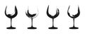 Black grunge wine glasses icons