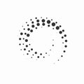 Set of black halftone circle speed lines motion.