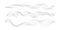 Set of black halftone waves on white background. Curve shape with small particles. Abstract liquid shapes, wave effect