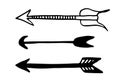 Set of black hand drawn arrows. Hipster ethnic vector elements isolated on white background Royalty Free Stock Photo