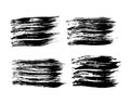 Set of black hand drawn brush strokes Royalty Free Stock Photo