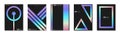 Set of black holographic business covers, templates, backgrounds, placards, brochures, banners, flyers and etc Abstract color Royalty Free Stock Photo