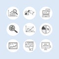 Set of Black Icons Data Analysis Royalty Free Stock Photo