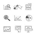 Set of Black Icons Data Analysis Royalty Free Stock Photo