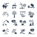 Set of black icons gardening, farm Royalty Free Stock Photo