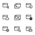 Set of black icon isolated on white background, on theme Browser Royalty Free Stock Photo