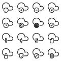Set of black icon isolated on white background, on theme Computer cloud Royalty Free Stock Photo