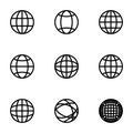 Set of black icon isolated on white background, on theme Internet, Web symbols Royalty Free Stock Photo