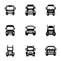 Set of black icon isolated on white background, on theme Trucks Royalty Free Stock Photo