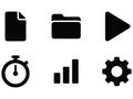 Set of Black Icons for User Interface Design Royalty Free Stock Photo