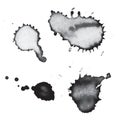 Black Ink Drips and Splatters Illustration Royalty Free Stock Photo