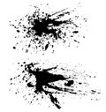 set of black ink splashes vector illustration, black and white grunge splatter background, a set of black ink circles Royalty Free Stock Photo