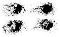 set of black ink splashes vector illustration, black and white grunge splatter background, a set of black ink circles brush bundle Royalty Free Stock Photo