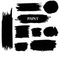 Set of Black ink vector paint stains Royalty Free Stock Photo