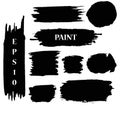 Set of Black ink vector paint stains Royalty Free Stock Photo