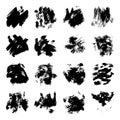 Set of Black ink vector stains.