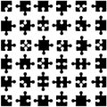 Set of black jigsaw puzzles. Vector illustration