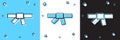 Set Black karate belt icon isolated on blue and white, black background. Vector Royalty Free Stock Photo