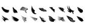 Set Black Line Flat Collection Wings Vector Icon Feather Design  Decoration Sketch Cartoon Royalty Free Stock Photo