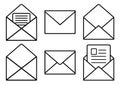 Set of black mail icons. Vector illustration Royalty Free Stock Photo