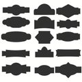 Set black monochrome frames, labels and stickers Royalty Free Stock Photo