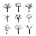 Set Black naked Trees without Leaves.