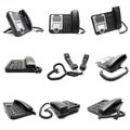 Set of black office phone Royalty Free Stock Photo